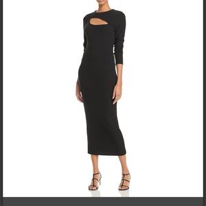 Aqua bodycon cut out midi dress